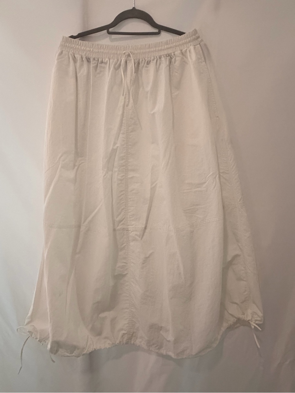 Zara White A-Line Balloon Drawstring Hem Skirt - Picture 2 of 12